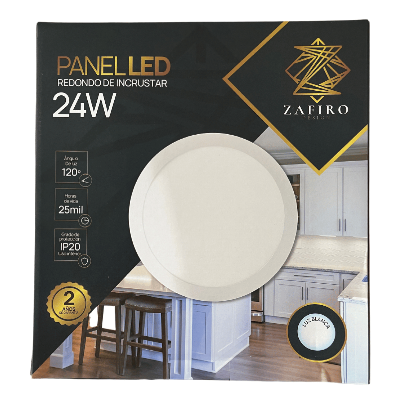 PANEL LED REDONDO 24W INCRUSTAR LUZ BLANCA